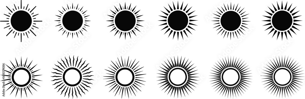 Fototapeta premium Sun Simple Icons Collection - Vector Illustration