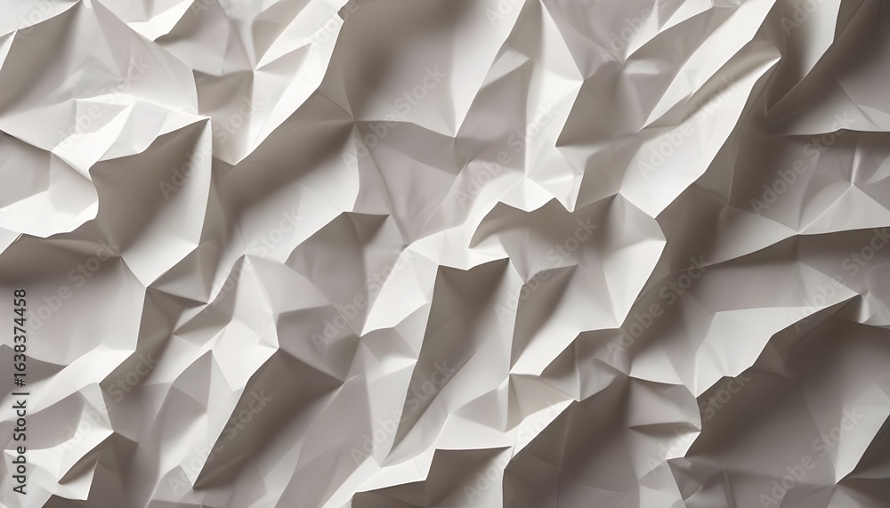 Obraz premium A detailed photograph showcases the intricate folds and textures of crumpled white paper.
