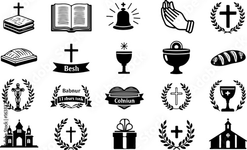 hristian Church and Sacrament Icon Bundle