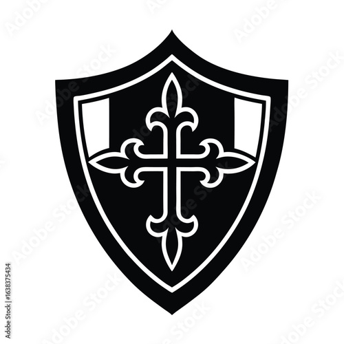 Escudo Medieval with a Medieval Cross and Fleur de Lis Free Download Escudo Medieval with a Medieval Cross and Fleur de Lis - GFXLoad