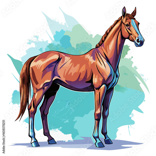 vector illustration of a horse