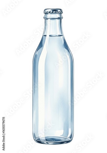 Wallpaper Mural Clear Glass Bottle of Water Mockup - Refreshing hydration, pure water, healthy lifestyle, clean design, thirst quencher Torontodigital.ca