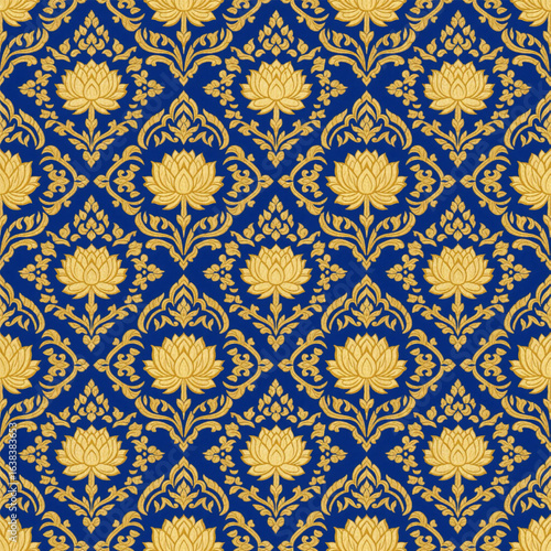 seamless Thai lotus pattern