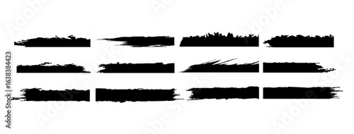 This high quality set features multiple black rectangular grunge brush strokes, perfect for giving your designs an artistic, distressed, or hand crafted look. 