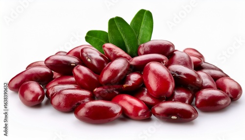 a cranberry beans isolated on white background stock photo