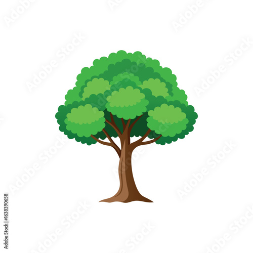 elm tree flat vector illustration