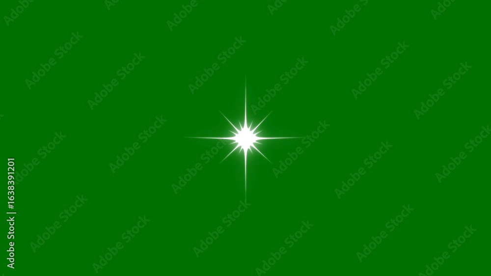 Sparkle stars animation, cartoon twinkle effect, blinking white doodles, glowing light burst, green screen background, Shimmering ligh,magic flash or glitter motion explosion animated effect. 4k