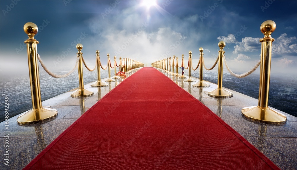 Obraz premium red carpet and golden barrier