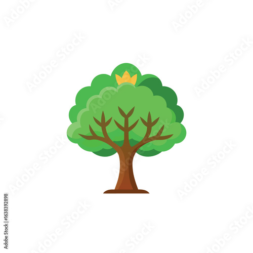 elm tree flat vector illustration