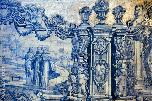 azulejos (painted ceramic tiles) inside the Convent of São Pedro de Alcântara Lisbon Portugal