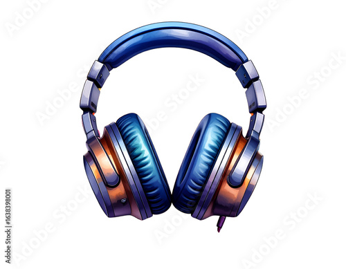 Music headphones icon vector transparent background