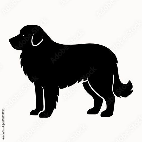 Design a black silhouette of a Polish Tatra Sheepdog white background clean vector shape