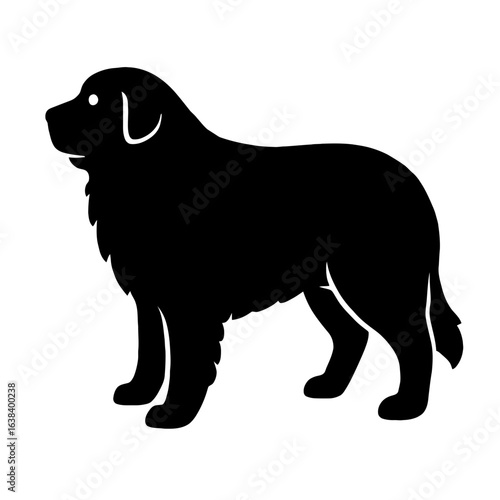 Design a black silhouette of a Pyrenean Mastiff white background clean vector shape