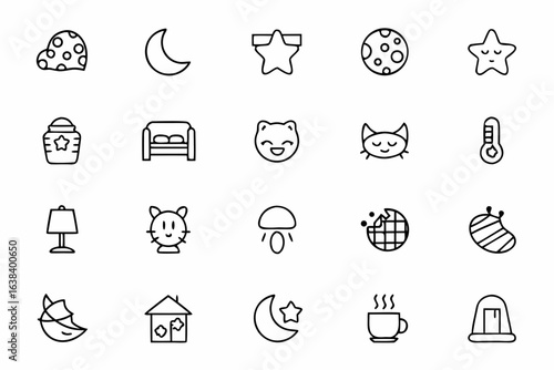 A cozy and calming collection focused on peaceful sleep and sweet dreams — perfect for sleep aid packaging, wellness blogs, lullaby albums, and nursery decor