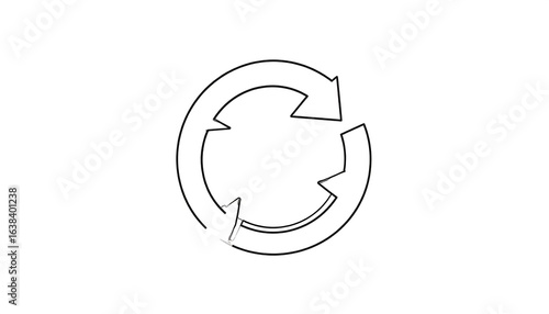 Circular arrows, continuous loop