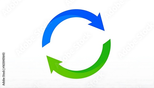 Circular arrows in blue and green