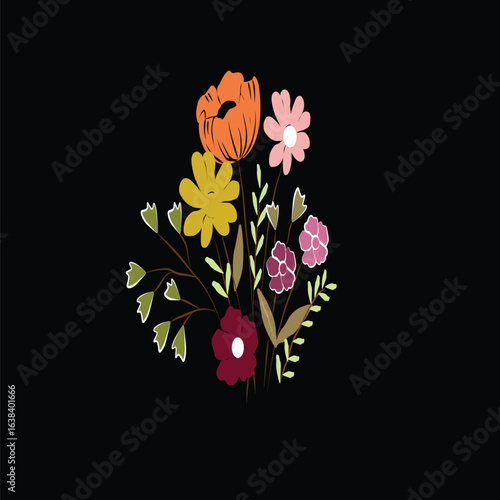 Vector flowers seamless pattern, line illustration, pencil drawing. Black and white floral pattern with flowers. Line art illustration. Floral pattern for invitations, wallpapers, print gift wra