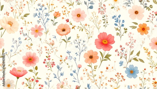 Delicate floral pattern on a white background