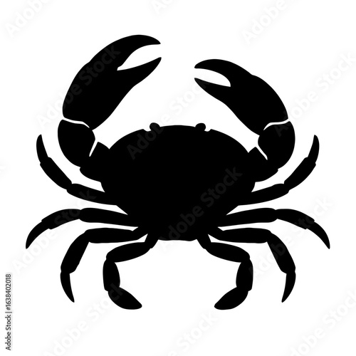 Design a black silhouette of a Stone Crab white background clean vector shape