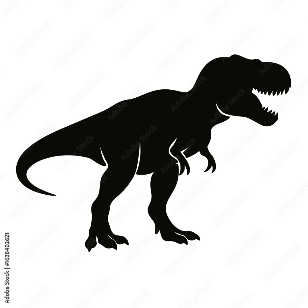 Naklejka premium Design a black silhouette of a Tarbosaurus white background clean vector shape