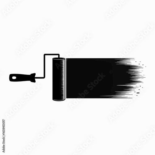 paint, roller, brush, stroke, grunge, tool, painting, decorator, icon, DIY, renovation, art, design, texture, silhouette, black, hardware, creative, makeover, wall, pigment, roll, print, modern, messy