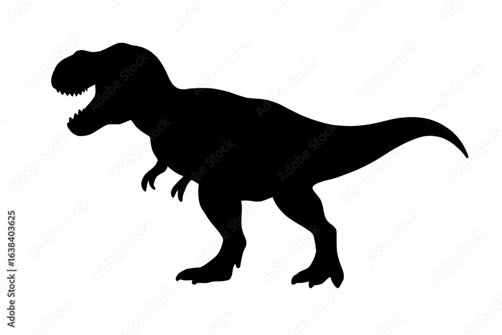 Naklejka premium Design a black silhouette of a Tyrannosaurus Rex white background clean vector shape