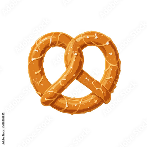 Illustration pretzel isolated on white background