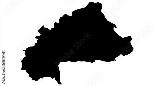 Burkino Faso Map Isolated Vector Illustration