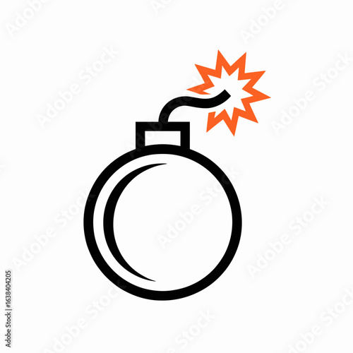 bomb, icon, explosive, fuse, danger, blast, cartoon, explosion, warning, fire, spark, threat, hazard, game, alert, weapon, detonation, flame, ignition, risky, timer, combustion, impact, kaboom, black,