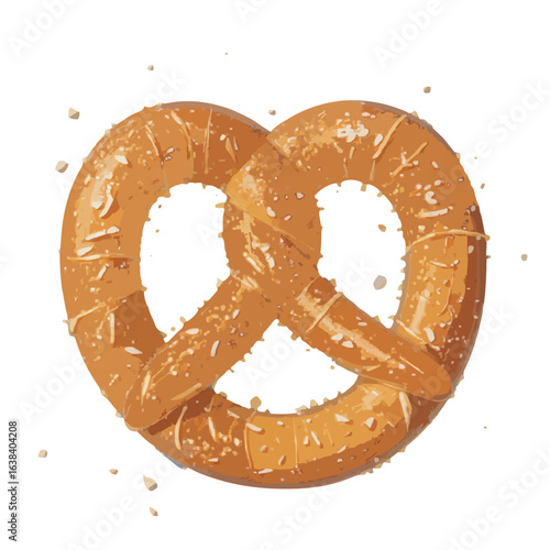 Illustration pretzel isolated on white background