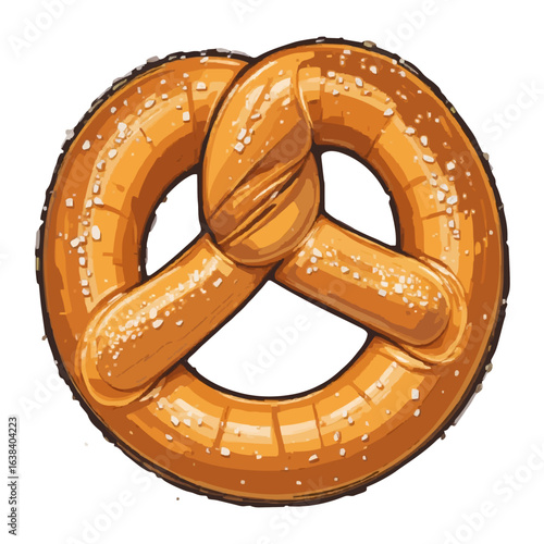 Illustration pretzel isolated on white background