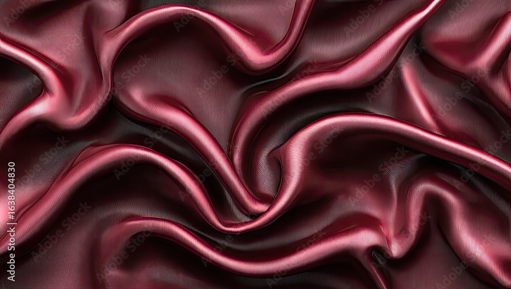 Obraz premium Deep burgundy silk drapes in swirling folds