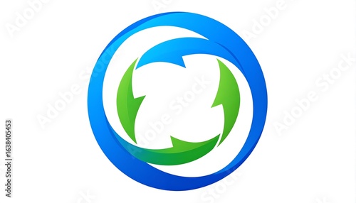 Circular graphic with swirling arrows