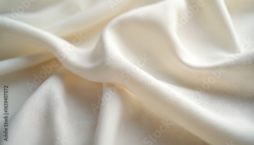 Luxurious Supima cotton fabric close-up. Soft, rich texture fine threads, natural fiber quality. Smooth, premium textile offers comfort, durability, perfect for elegant, lightweight clothing, cosy