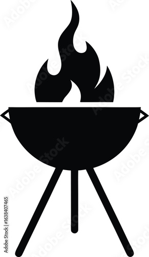 BBQ Tandoori Silhouette Vector Art Illustration
