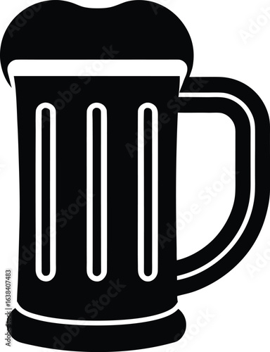 Beer Mug Silhouette Vector Art Illustration