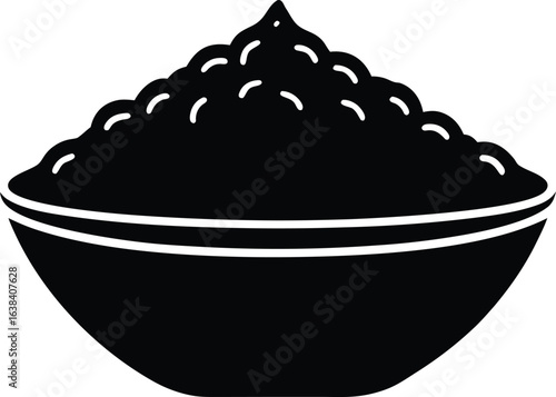 Biryani Silhouette Vector Art Illustration