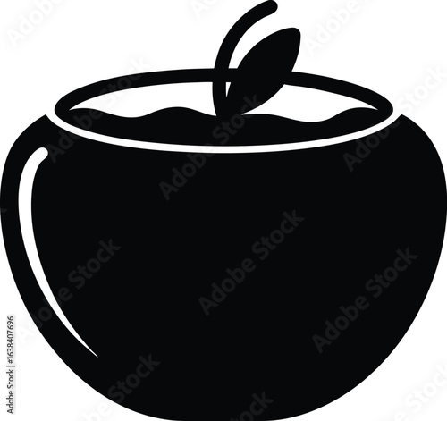 Boiled Apple Puree Silhouette Vector Art Illustration