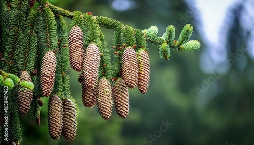 picea abies european spruce downhanging branchlets large cones evergreen coniferous tree needle leaf ecosystem forest