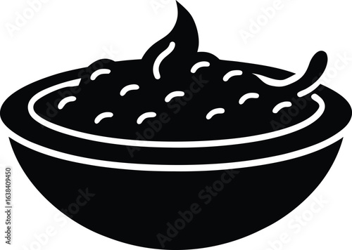 Chili Con Carne Silhouette Vector Art Illustration