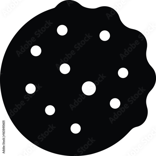 Cookie Silhouette Vector Art Illustration