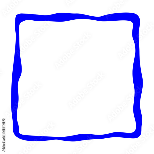 A modern square frame icon with a slightly wavy, organic border, created in a clean vector style perfect for creative graphic design and contemporary themes