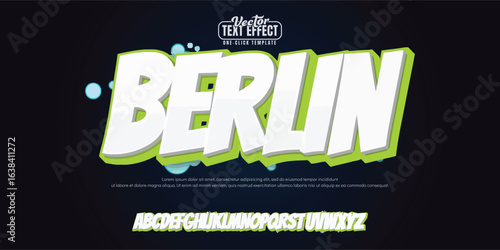Berlin logo graffiti font text effect, spray and street text style	
