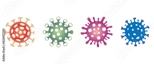 3D Realistic Coronavirus, Virus & Bacteria Vector Illustration Set – Pandemic and Microbiology Concept"