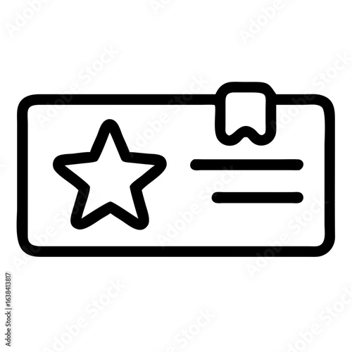 Blank tag with star and lines for text in minimal style  