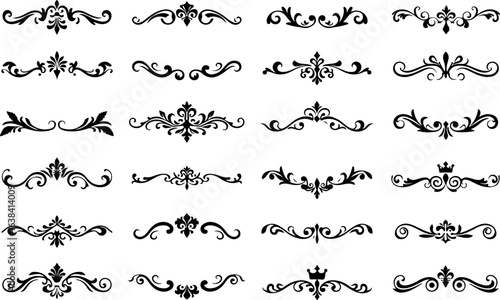 Vintage Decorative Divider Ornaments  Frame and Wreath  Vector Bundle 