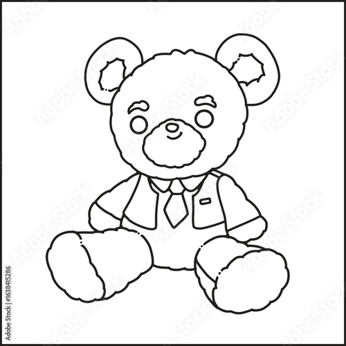 Toy bear illustration lineart