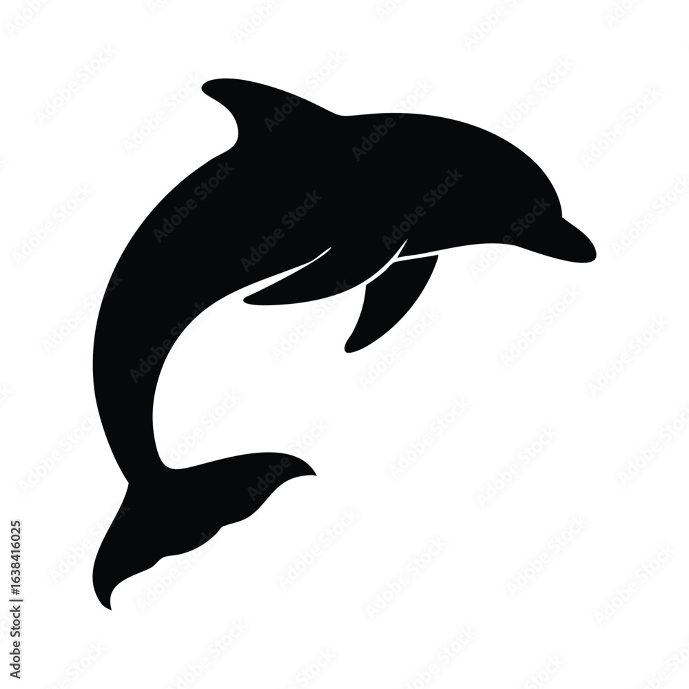 Fototapeta premium Dolphin silhouette black