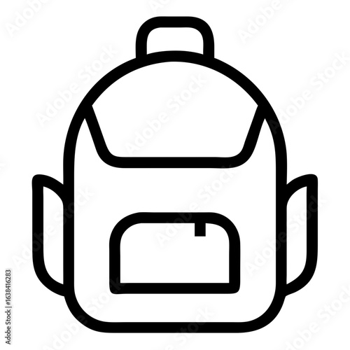 Simple outline of a backpack for school or travel  