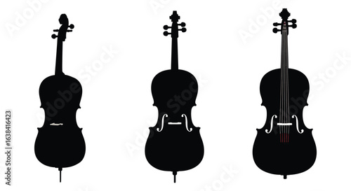 Three Cello Silhouettes